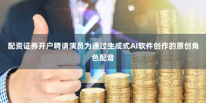 配资证券开户聘请演员为通过生成式AI软件创作的原创角色配音